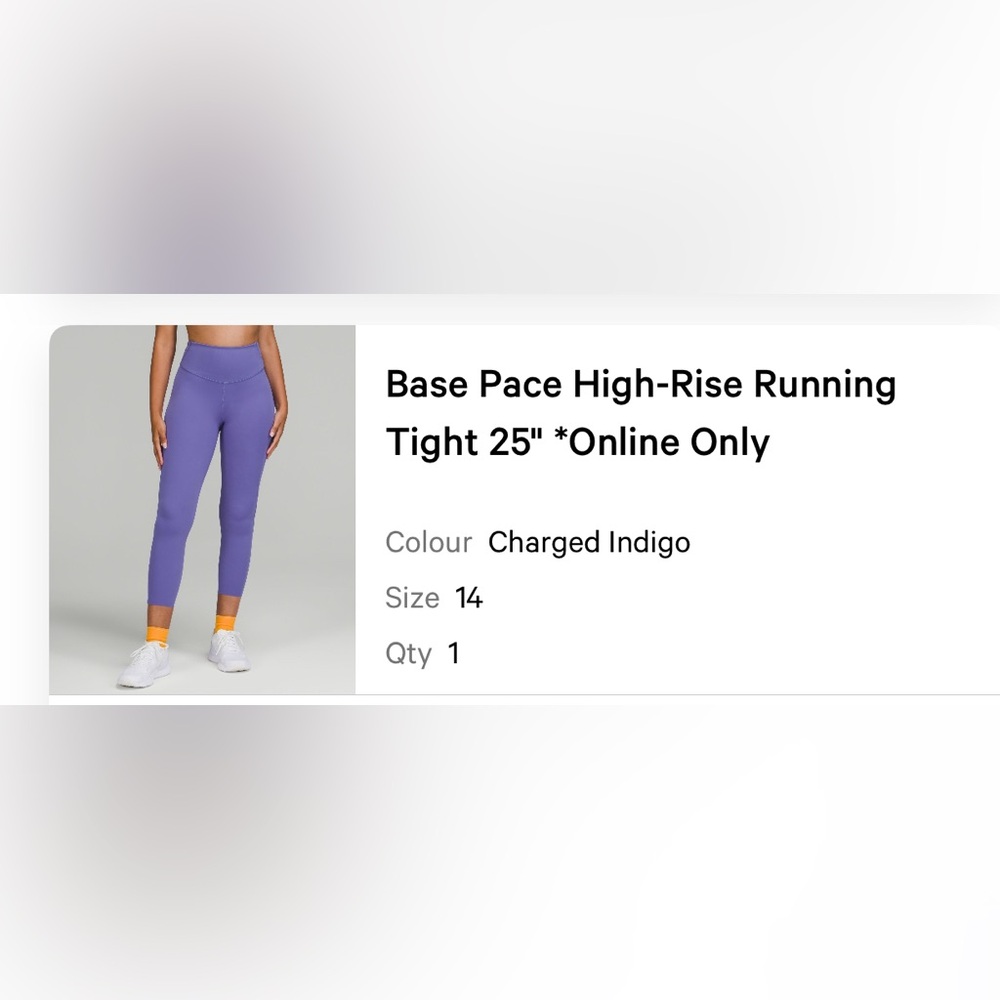 Lululemon Base Pace High Rise Running Tight 25”